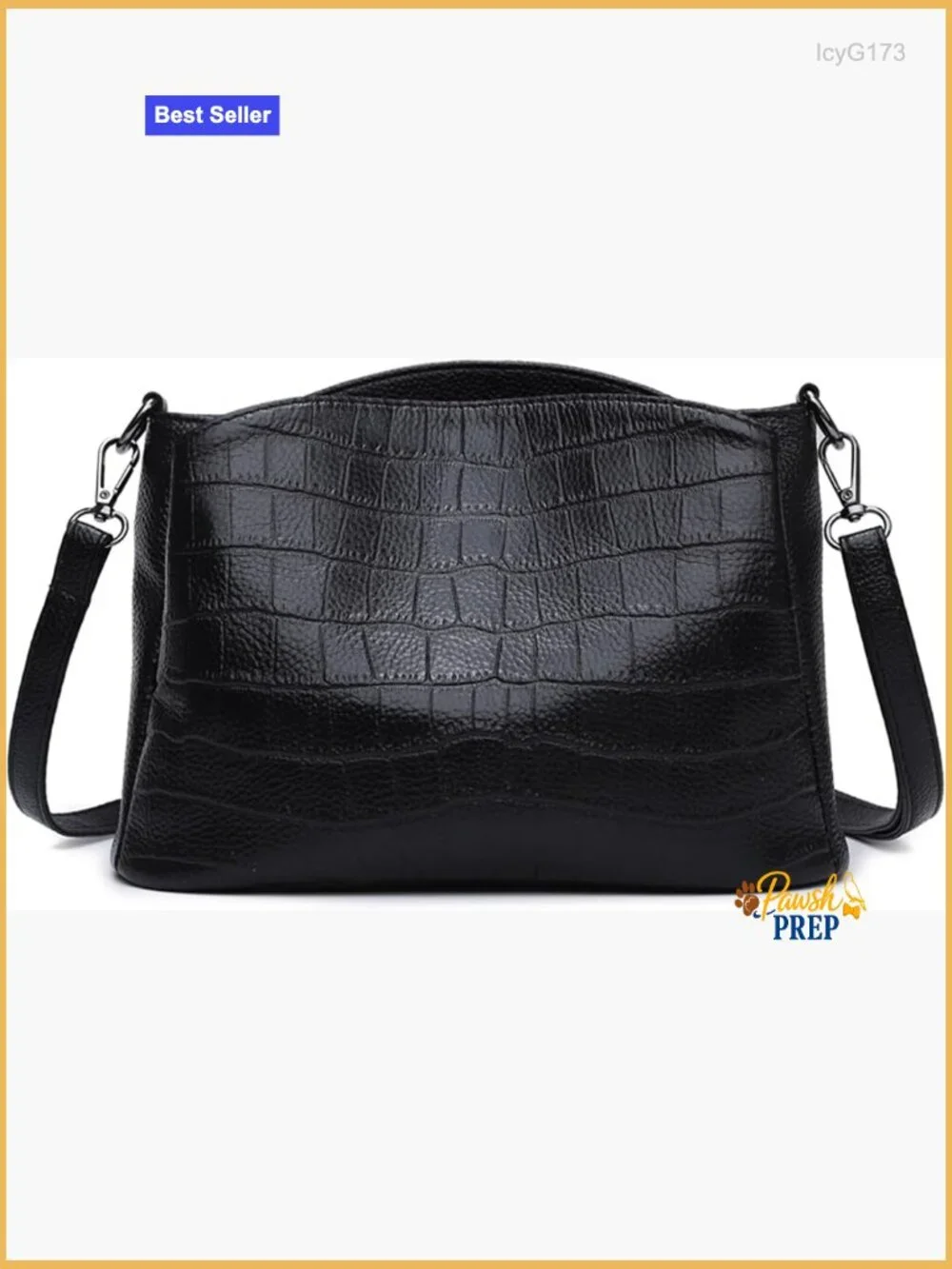 Genuine Leather Croc Pattern Hobo Bag Crossbody Shoulder Purse